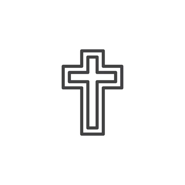 Religia cross-line ikona — Wektor stockowy