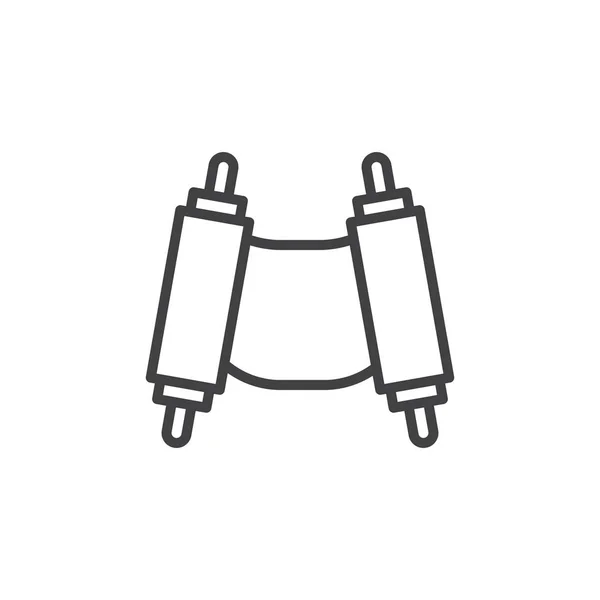 Torah scroll lijn pictogram — Stockvector