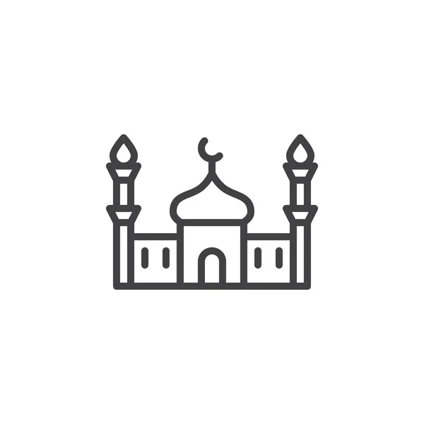 Icono de línea de mezquita islámica — Vector de stock