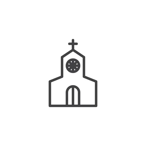教堂建筑线图标 — 图库矢量图片