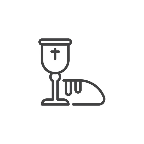 Santa comunión icono de línea — Archivo Imágenes Vectoriales