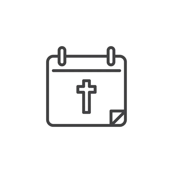 Christian naptár vonal ikonja — Stock Vector
