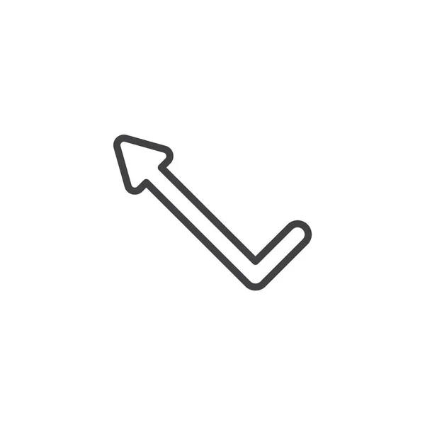 Bal szög nyíl vonal ikon — Stock Vector
