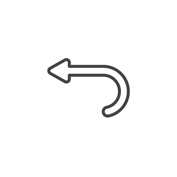 Deshacer icono de línea de flecha — Vector de stock
