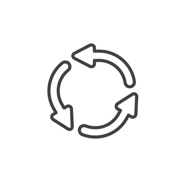 Three circular arrows line icon — Stock Vector