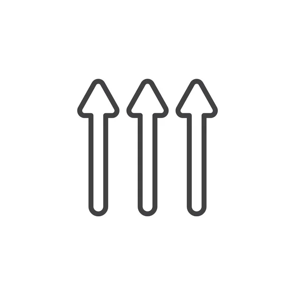 Potrójna ikona linii strzałki — Wektor stockowy