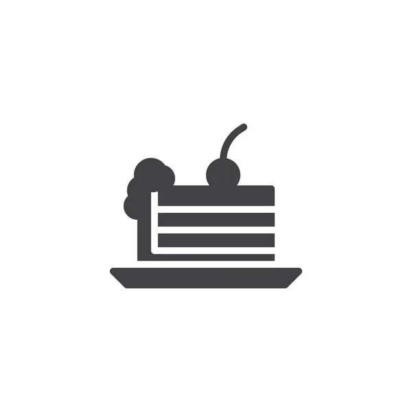 Část dortu s třešňovou ikonou — Stockový vektor