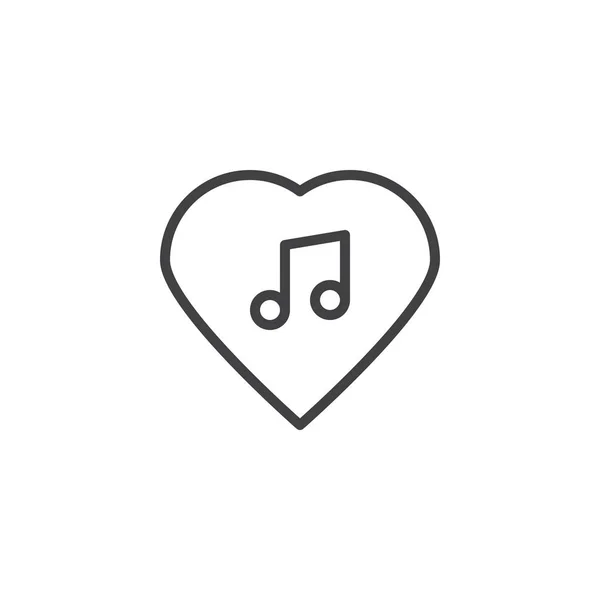 Favoritmusik linje ikon — Stock vektor