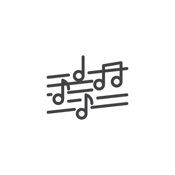 Icono de línea de nota musical — Vector de stock