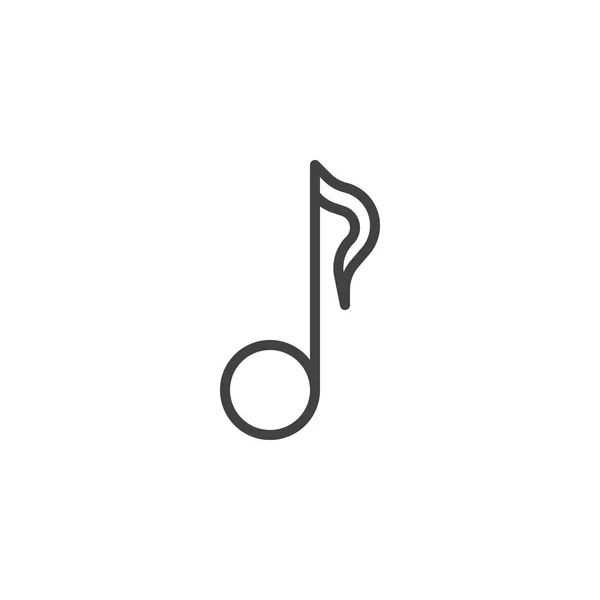 Quaver eller åttonde Music NOTE line-ikonen — Stock vektor