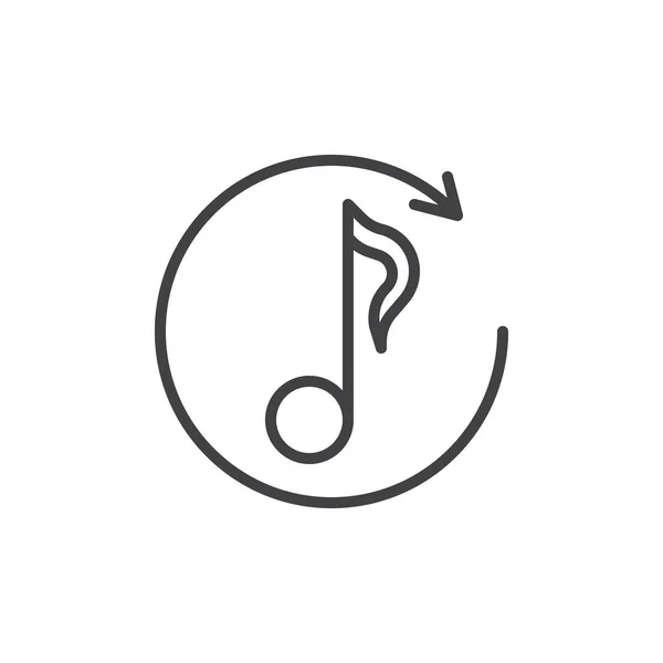 Wiederholung music line icon — Stockvektor