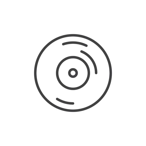 Icono de línea de grabación de vinilo — Vector de stock