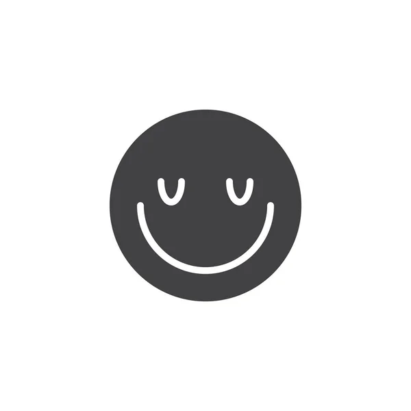 Zadowolony twarz emotikon ikona wektor — Wektor stockowy