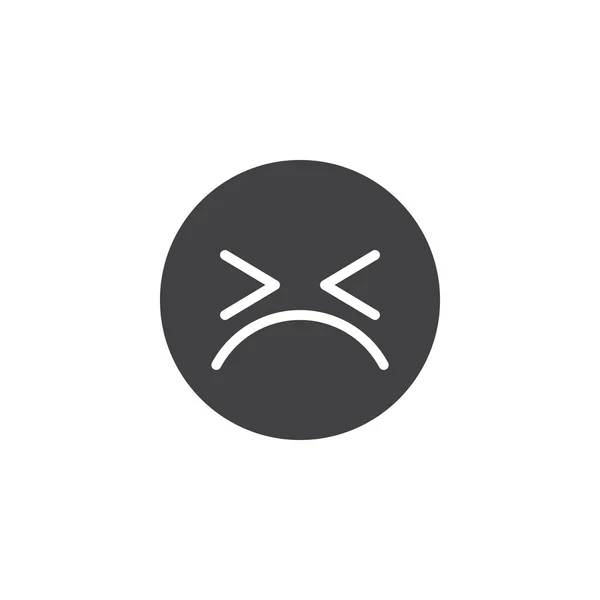 Ícone de vetor de emoji de rosto persistente — Vetor de Stock
