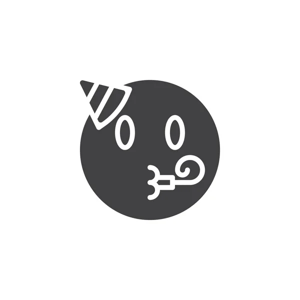 Emoji arc fél fúvó és kalap vektor ikon — Stock Vector