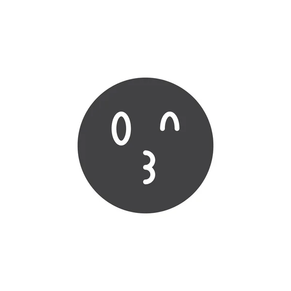 Face dobta a Kiss Emoji vektor ikon — Stock Vector