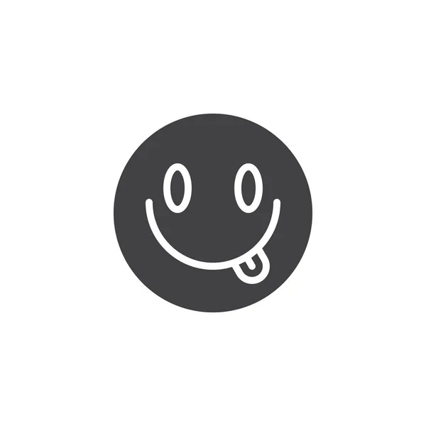 Stuck-out tong emoticon vector pictogram — Stockvector