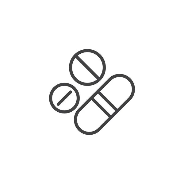 Píldoras médicas línea icono — Vector de stock