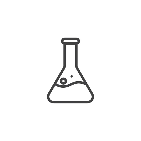 Test tube conical flask line icon — Stock Vector
