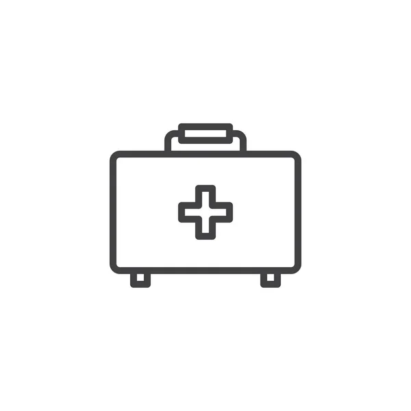 Caja médica con icono de línea cruzada — Vector de stock