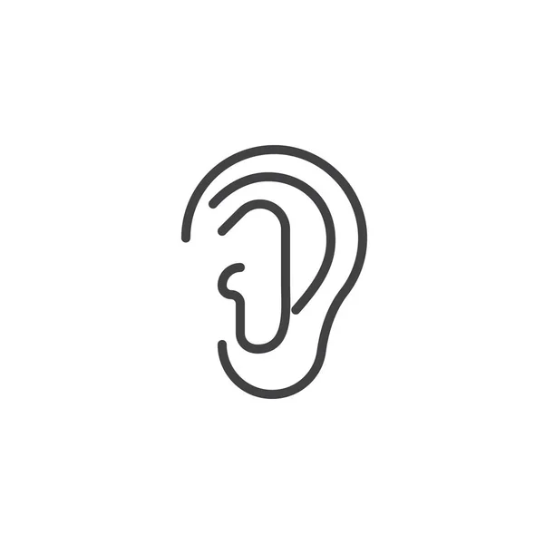 Lóbulo de la oreja vista lateral icono de línea — Vector de stock