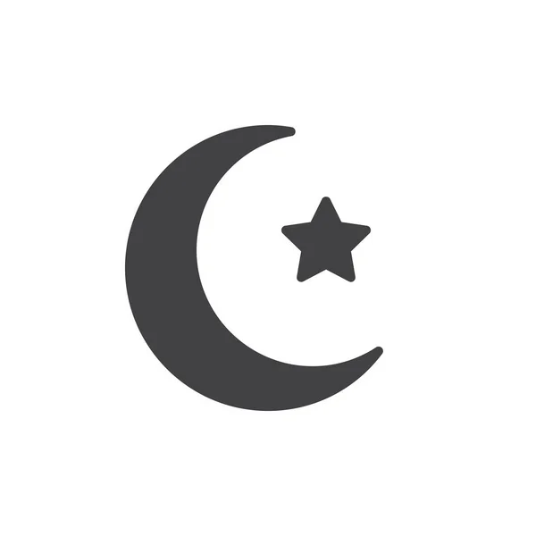 Muslimsk halvmåne och stjärn vektor ikon — Stock vektor