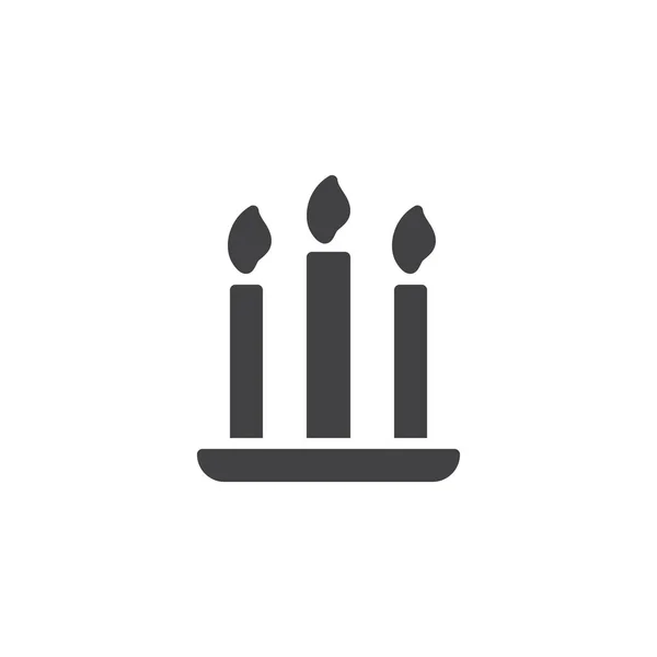 Tres velas vector icono — Vector de stock