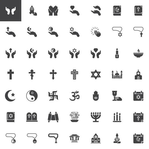 Conjunto de iconos vectoriales de religión — Archivo Imágenes Vectoriales
