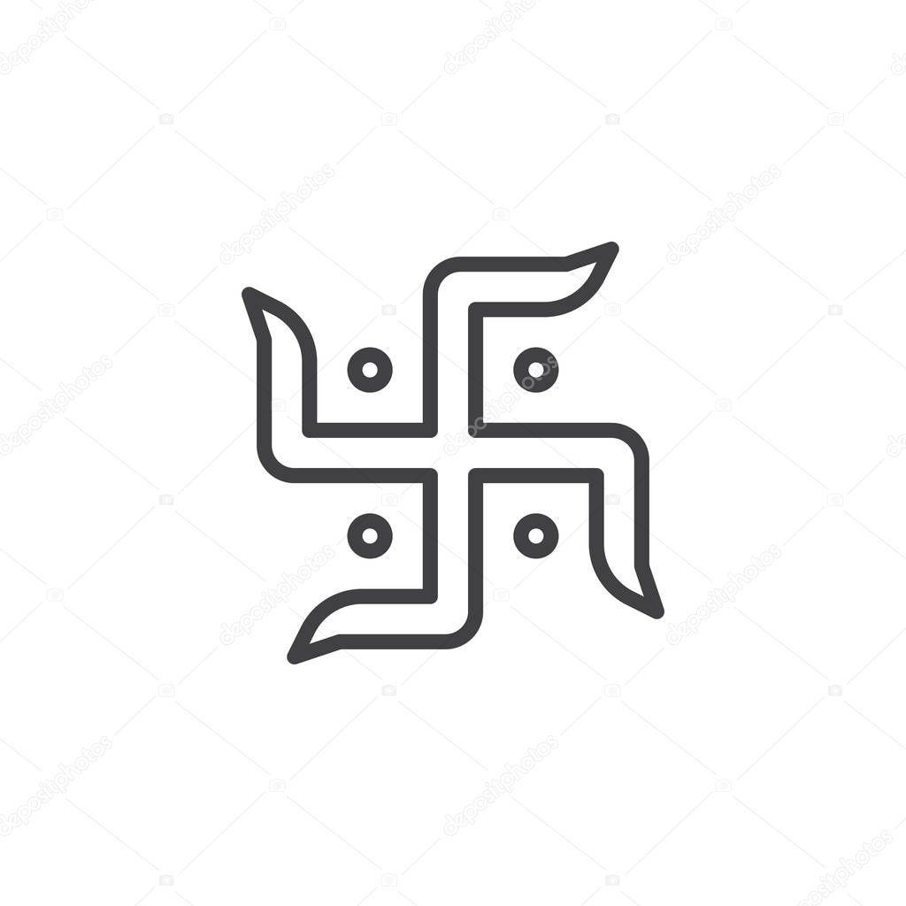 Hindu swastika line icon