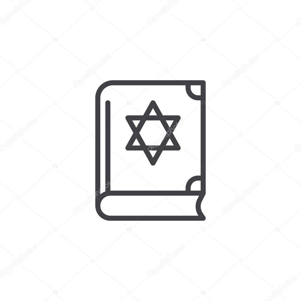 Holy Torah Book line icon