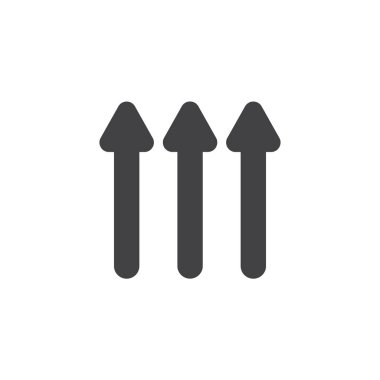 Üçlü yukarı ok vektör simgesi