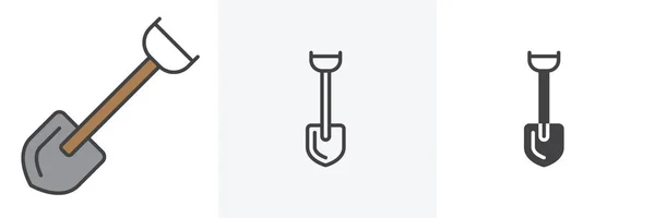 Короткая икона лопаты — стоковый вектор