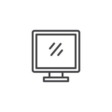 Retro bilgisayar monitör hattı simgesi