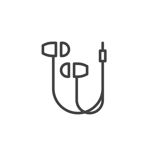 Kablolu Kulaklık çizgisi simgesi — Stok Vektör