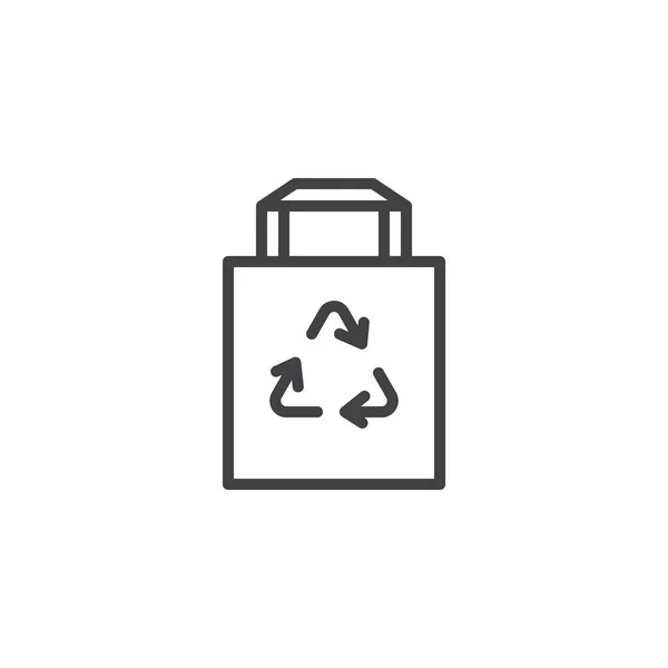 Recycle Shopping Bag lijn icoon — Stockvector