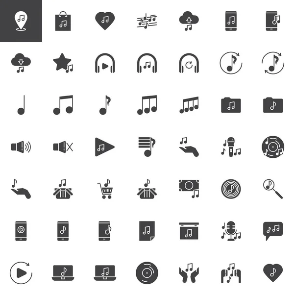 Conjunto de iconos vectoriales de música y sonido — Vector de stock