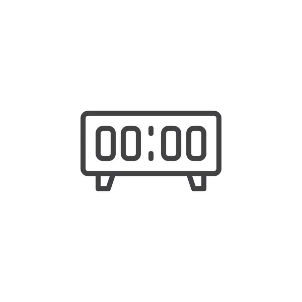 Digital alarm clock line icon — Stock Vector