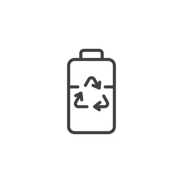 Recycling Battery line icon — Stock Vector