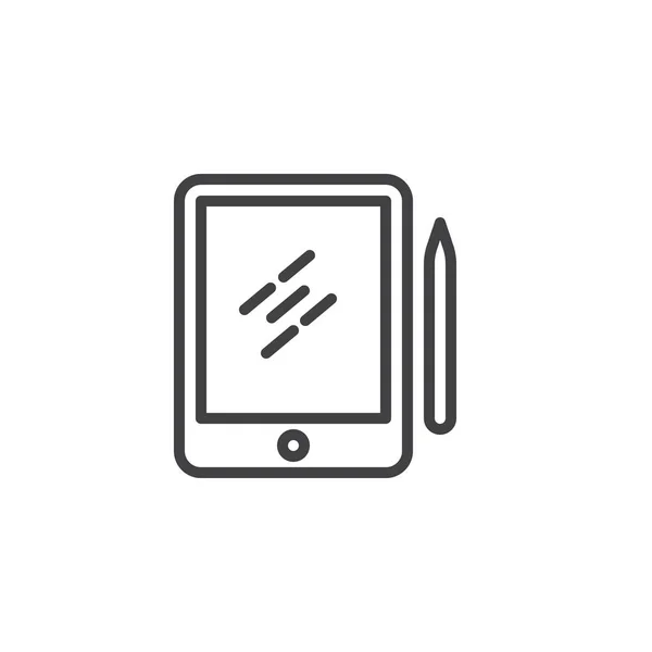 Rewing tablet digitizer line icon — стоковый вектор