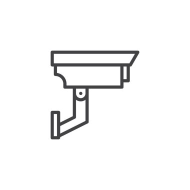 Güvenlik kamerası çizgi simgesi