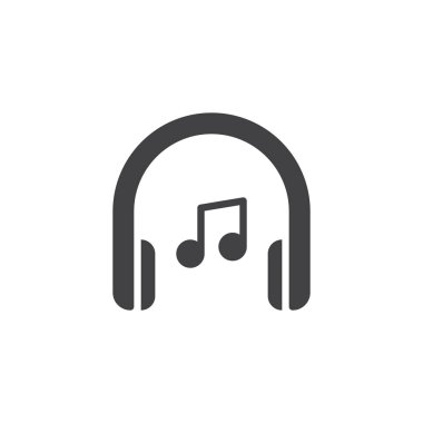 Kulaklık ve müzik Not vektör simgesi
