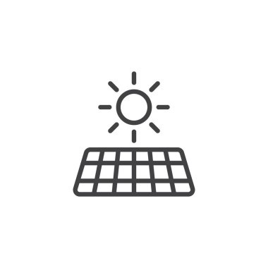Güneş enerjisi panel hattı simgesi