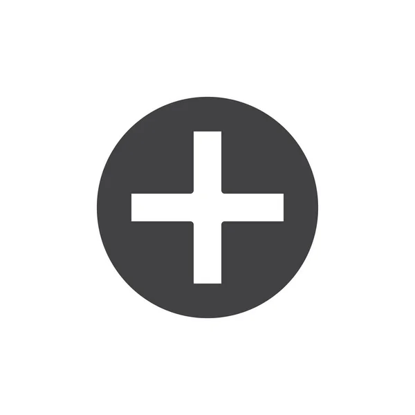 Медицинский крест в иконке вектора круга — стоковый вектор
