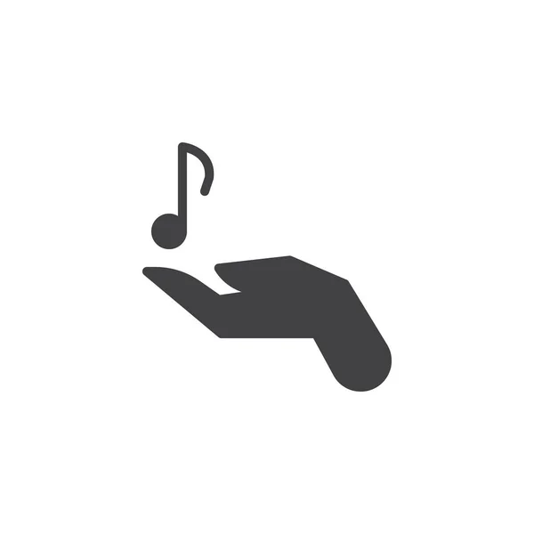Музыкальная нота в руке — стоковый вектор