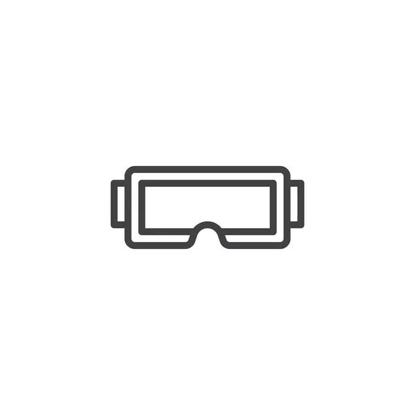 Gafas de realidad virtual icono de línea — Vector de stock