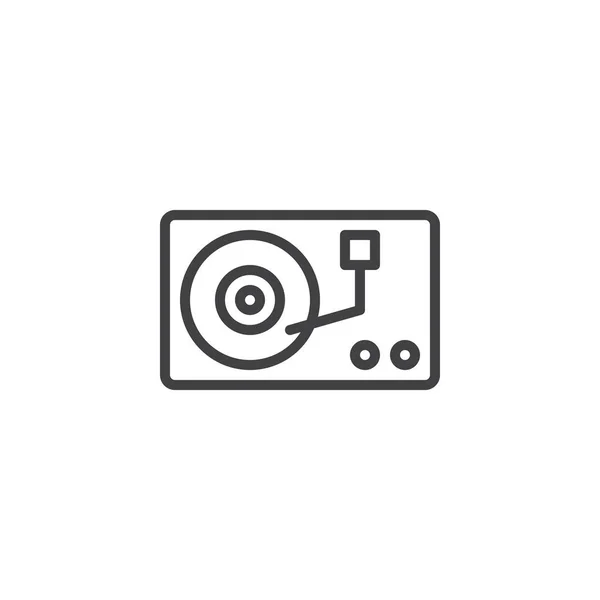 Giradiscos portátil icono de línea — Vector de stock