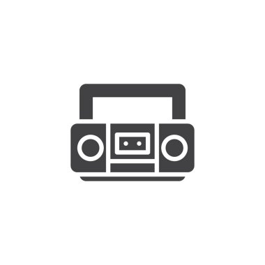 Retro kaset kaydedici vektör simgesi