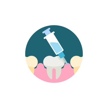 Diş anestezisi düz simgesi