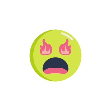 Kızgın şeytan yüz emoji düz simgesi