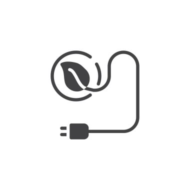 Eko elektrik fiş vektör simgesi